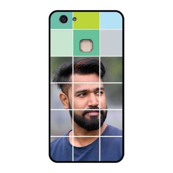 Vivo V7 Plus Custom Glass Phone Case - With White Box Pattern