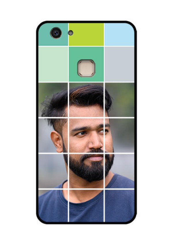 Vivo V7 Plus Custom Glass Phone Case - With White Box Pattern