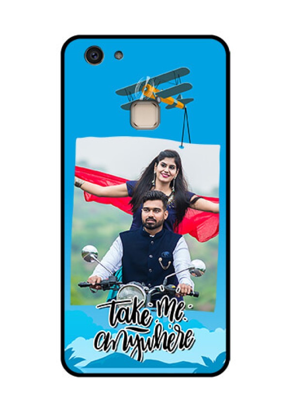 Vivo V7 Plus Custom Glass Phone Case - Traveller Design
