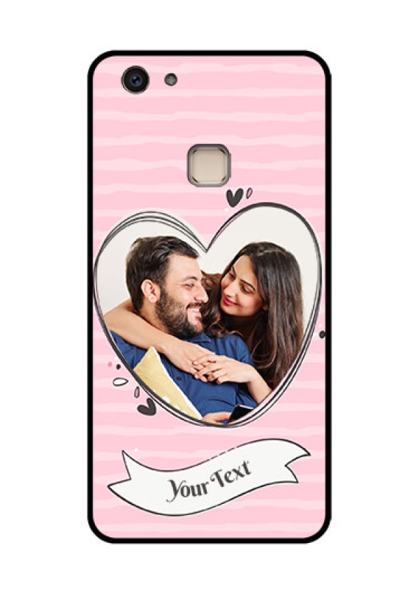Vivo V7 Plus Custom Glass Phone Case - Vintage Heart Design