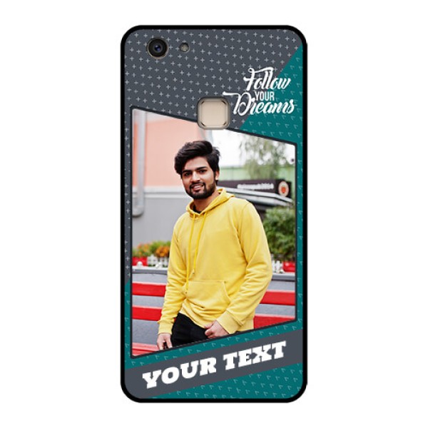 Vivo V7 Plus Custom Glass Phone Case - Background Pattern Design With Quote Vivo V7 Plus Custom Glass Phone Case - Background Pattern Design With Quote