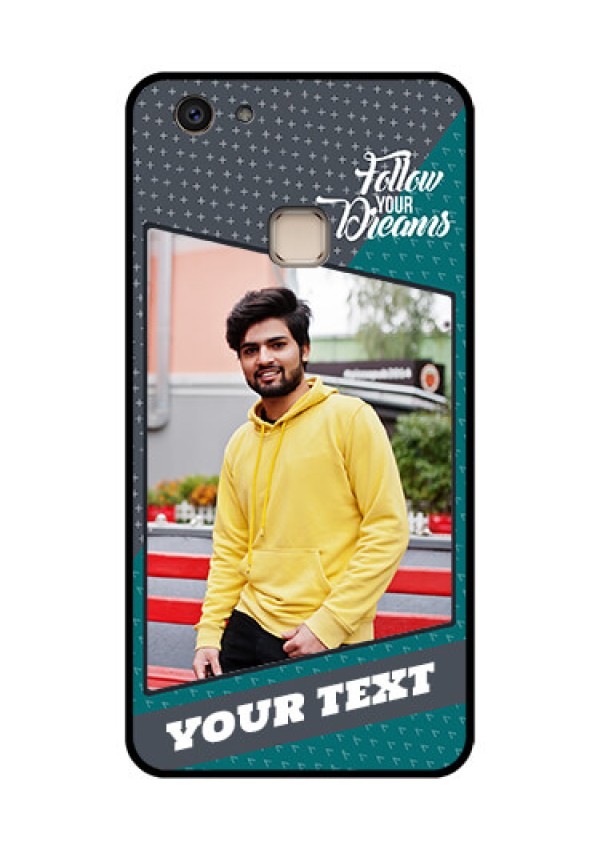 Vivo V7 Plus Custom Glass Phone Case - Background Pattern Design With Quote