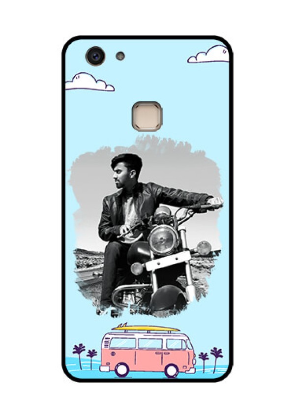 Vivo V7 Plus Custom Glass Phone Case - Travel & Adventure Design