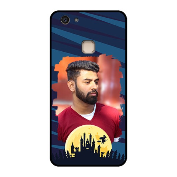 Vivo V7 Plus Custom Glass Phone Case - Halloween Witch Design