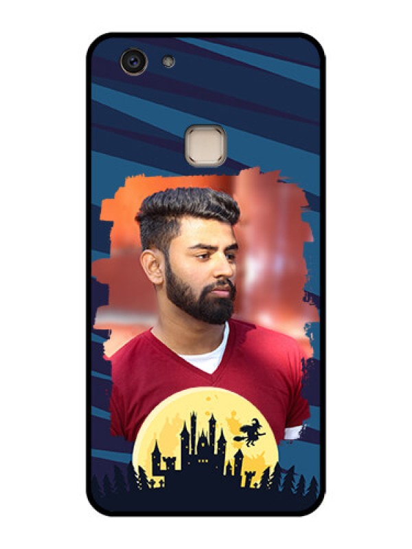 Custom Vivo V7 Plus Custom Glass Phone Case - Halloween Witch Design