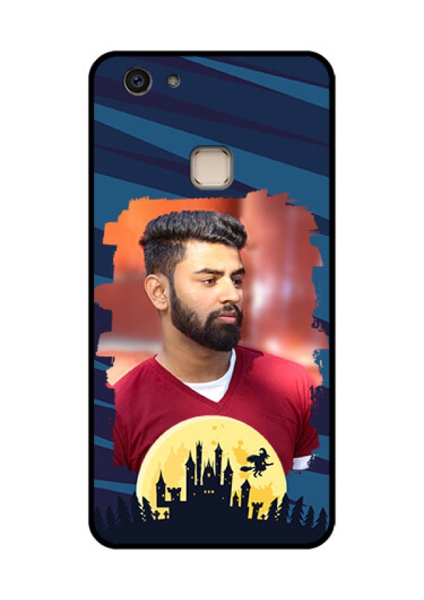 Vivo V7 Plus Custom Glass Phone Case - Halloween Witch Design