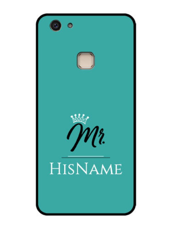 Custom Vivo V7 Plus Custom Glass Phone Case - Mr With Name Design