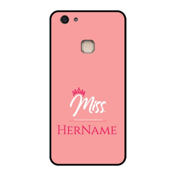 Vivo V7 Plus Custom Glass Phone Case - Mrs With Name Design
