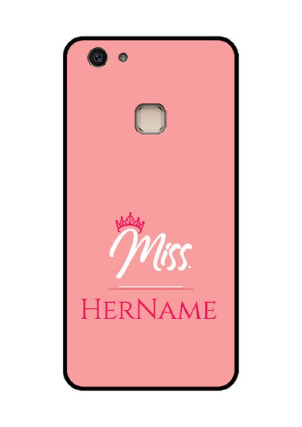 Vivo V7 Plus Custom Glass Phone Case - Mrs With Name Design