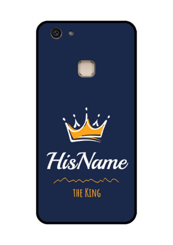 Vivo V7 Plus Custom Glass Phone Case - King With Name Design