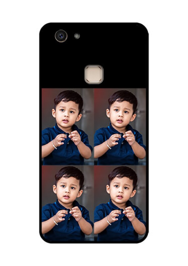 Vivo V7 Plus Custom Glass Phone Case - 4 Image Holder Design