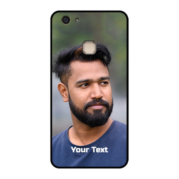 Vivo V7 Plus Custom Glass Phone Case - Photo With Text Design