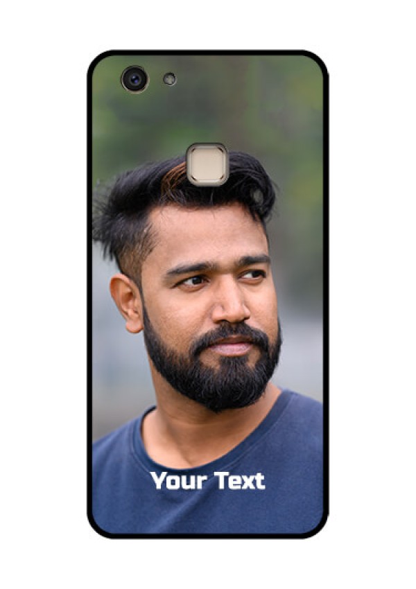 Vivo V7 Plus Custom Glass Phone Case - Photo With Text Design