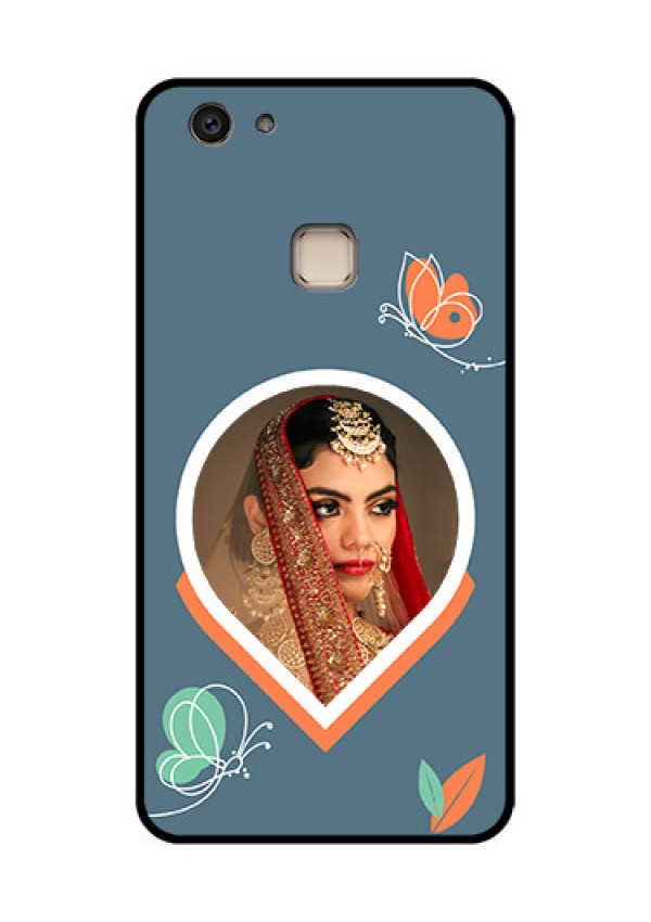 Vivo V7 Plus Custom Glass Phone Case - Droplet Butterflies Design