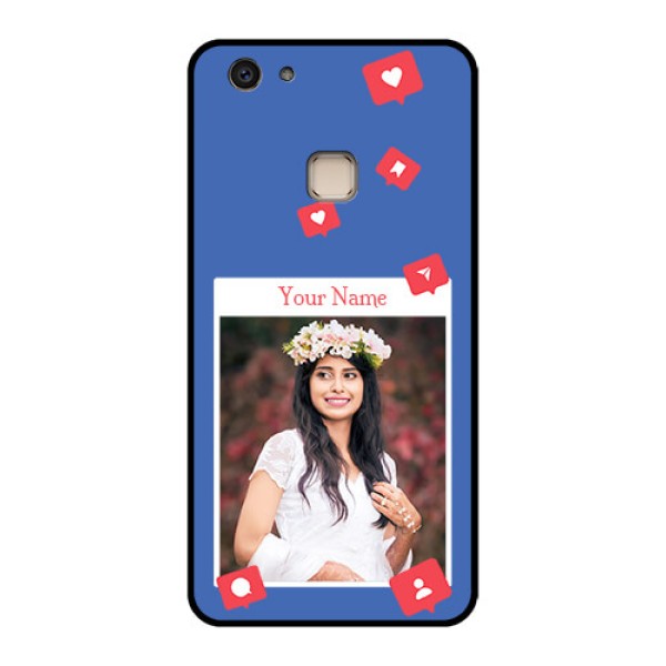 Vivo V7 Plus Custom Glass Phone Case - Like Share And Comment Design Vivo V7 Plus Custom Glass Phone Case - Like Share And Comment Design