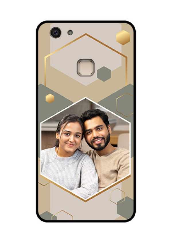 Vivo V7 Plus Custom Glass Phone Case - Stylish Hexagon Pattern Design