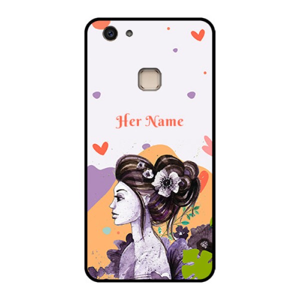 Vivo V7 Plus Custom Glass Phone Case - Woman And Nature Design