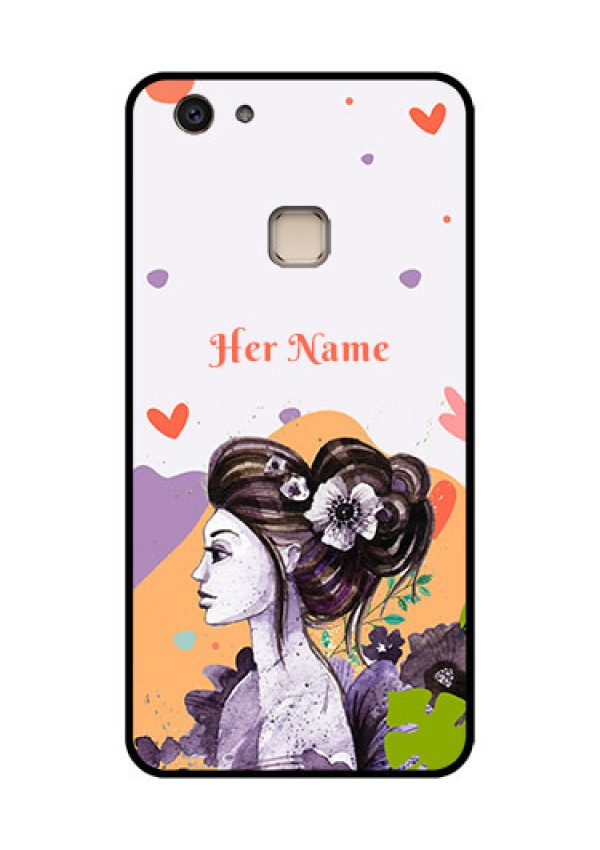 Vivo V7 Plus Custom Glass Phone Case - Woman And Nature Design