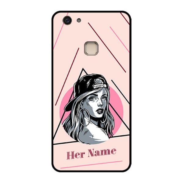 Vivo V7 Plus Custom Glass Phone Case - Rockstar Girl Design