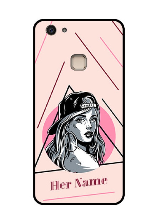 Vivo V7 Plus Custom Glass Phone Case - Rockstar Girl Design