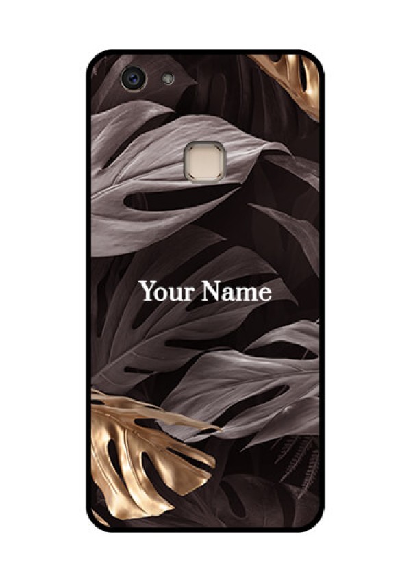 Vivo V7 Plus Custom Glass Phone Case - Wild Leaves Digital Paint Design