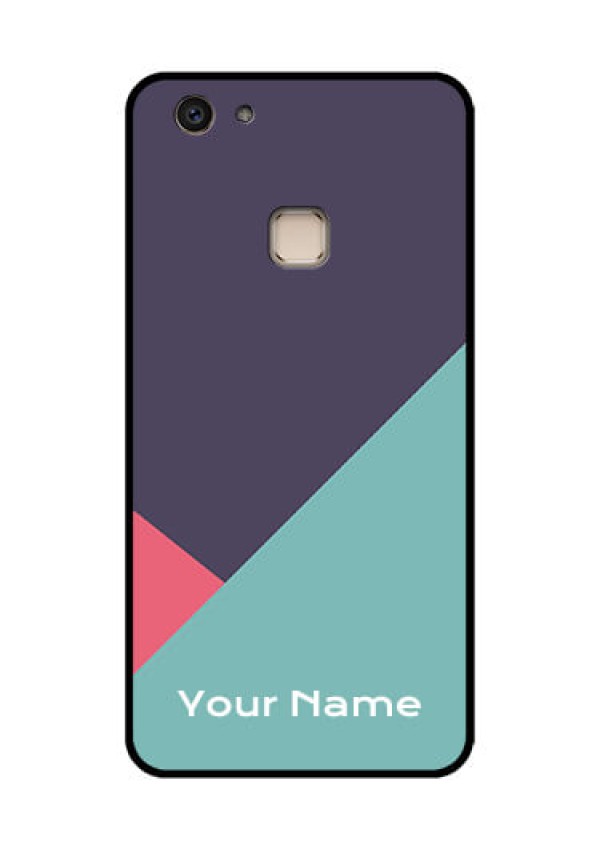 Vivo V7 Plus Custom Glass Phone Case - Tri Color Abstract Design