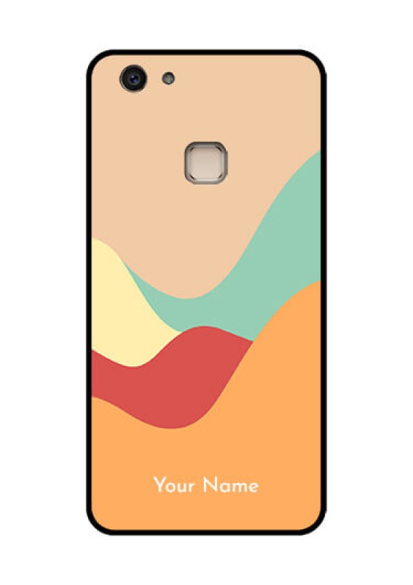 Vivo V7 Plus Custom Glass Phone Case - Ocean Waves Multi - Colour Design