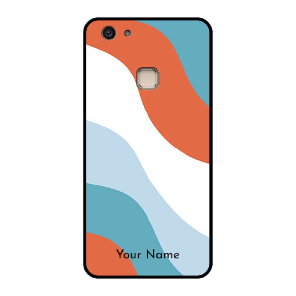 Vivo V7 Plus Custom Glass Phone Case - Coloured Waves Design