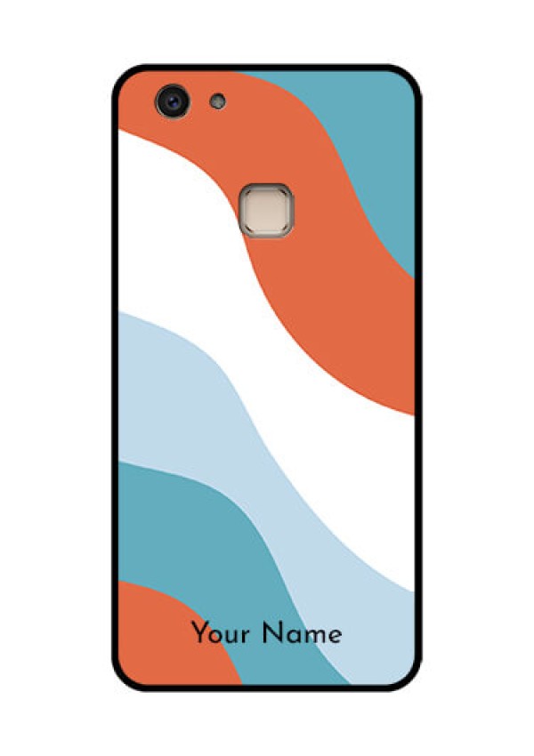 Vivo V7 Plus Custom Glass Phone Case - Coloured Waves Design