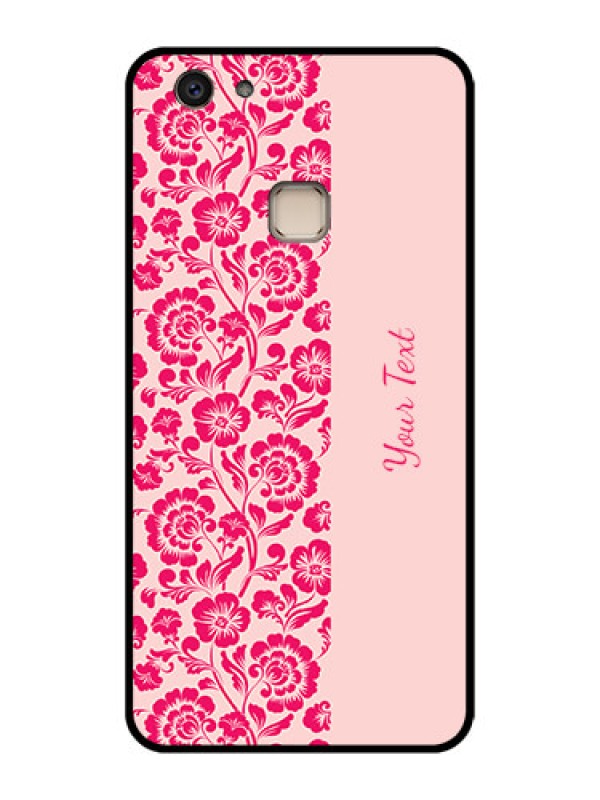 Custom Vivo V7 Plus Custom Glass Phone Case - Attractive Floral Pattern Design