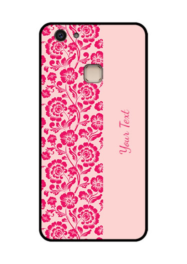 Vivo V7 Plus Custom Glass Phone Case - Attractive Floral Pattern Design