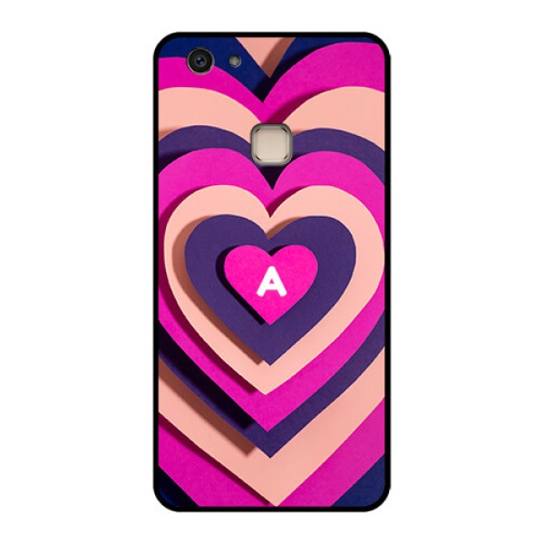 Vivo V7 Plus Custom Glass Phone Case - Cute Heart Pattern Design