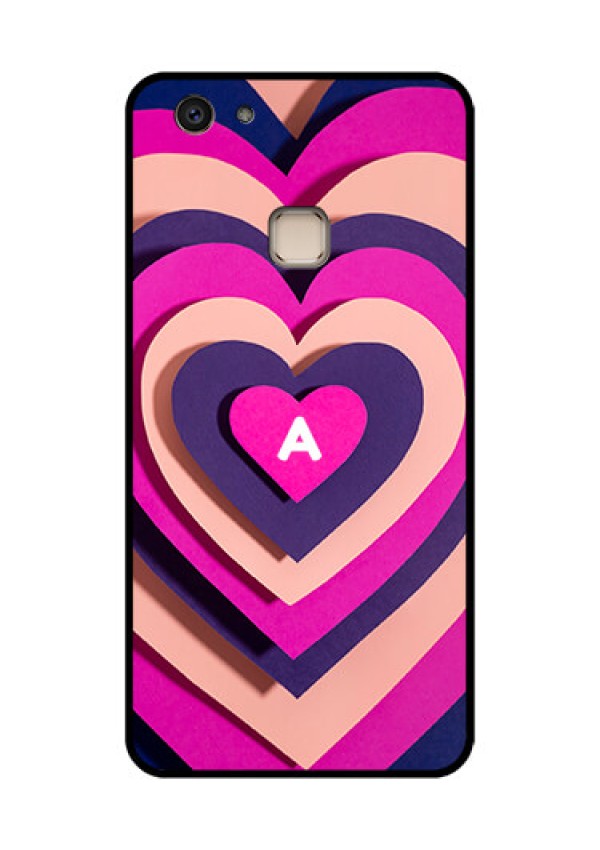 Vivo V7 Plus Custom Glass Phone Case - Cute Heart Pattern Design