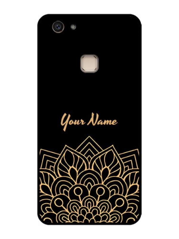 Custom Vivo V7 Plus Custom Glass Phone Case - Golden Mandala Design