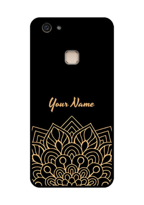 Vivo V7 Plus Custom Glass Phone Case - Golden Mandala Design