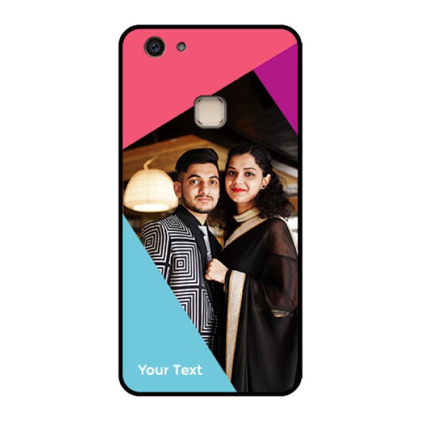 Vivo V7 Plus Custom Glass Phone Case - Stacked Triple Colour Design Vivo V7 Plus Custom Glass Phone Case - Stacked Triple Colour Design