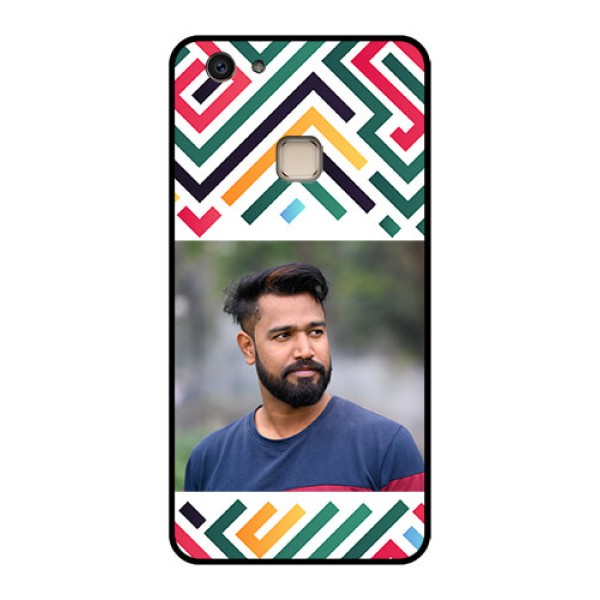 Vivo V7 Plus Custom Glass Phone Case - Colorful Maze Pattern Design