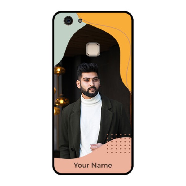 Vivo V7 Plus Custom Glass Phone Case - Tri - Coloured Overlay Design Vivo V7 Plus Custom Glass Phone Case - Tri - Coloured Overlay Design