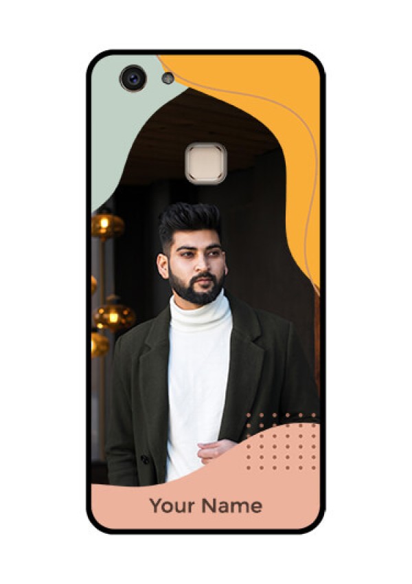 Vivo V7 Plus Custom Glass Phone Case - Tri - Coloured Overlay Design
