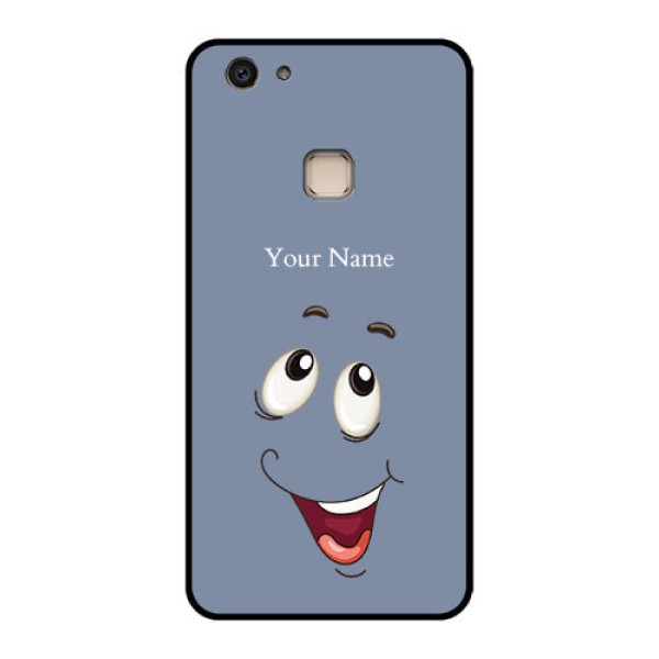 Vivo V7 Plus Custom Glass Phone Case - Laughing Cartoon Face Design