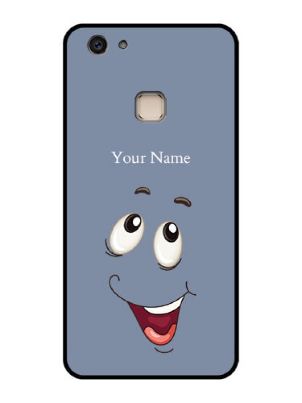 Custom Vivo V7 Plus Custom Glass Phone Case - Laughing Cartoon Face Design