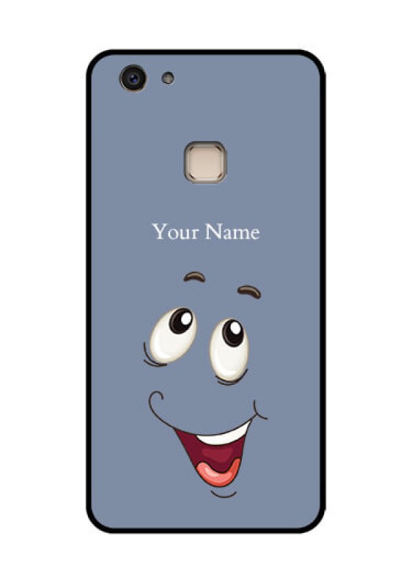 Vivo V7 Plus Custom Glass Phone Case - Laughing Cartoon Face Design