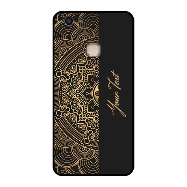 Vivo V7 Plus Custom Glass Phone Case - Mandala Art With Custom Text Design