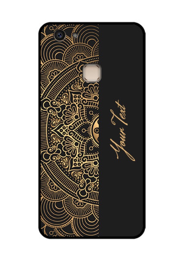 Vivo V7 Plus Custom Glass Phone Case - Mandala Art With Custom Text Design