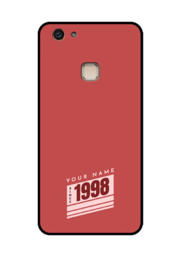 Vivo V7 Plus Custom Glass Phone Case - Red Custom Year Of Birth Design