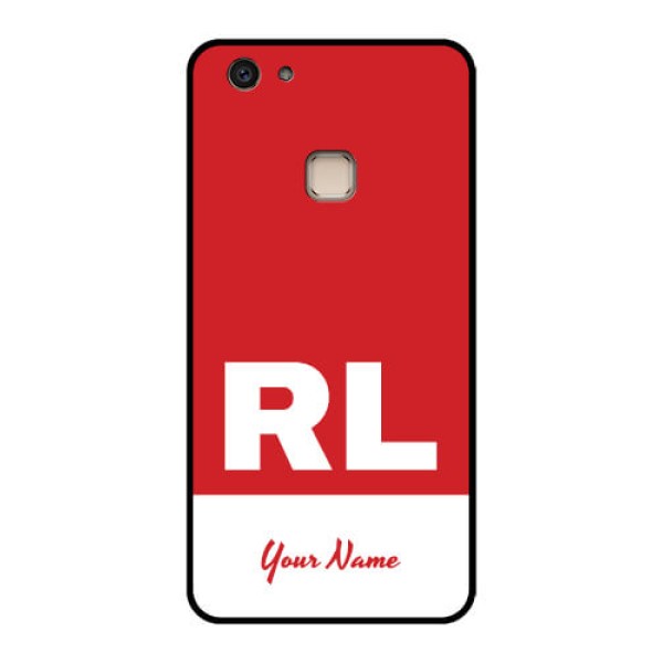 Vivo V7 Plus Custom Glass Phone Case - Dual Tone Custom Text Design