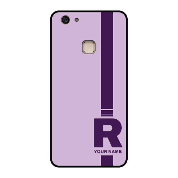 Vivo V7 Plus Custom Glass Phone Case - Simple Dual Tone Stripe With Name Design Vivo V7 Plus Custom Glass Phone Case - Simple Dual Tone Stripe With Name Design