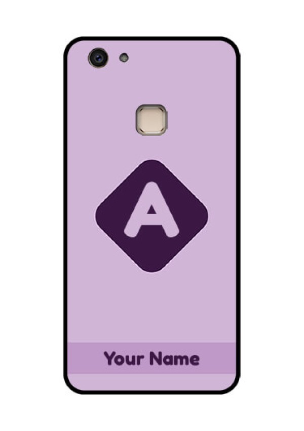 Vivo V7 Plus Custom Glass Phone Case - Custom Letter In Curved Badge Design