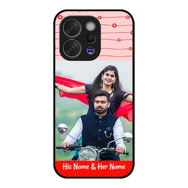 Vivo V70 5G Custom Glass Phone Case - Red Pattern Case Design