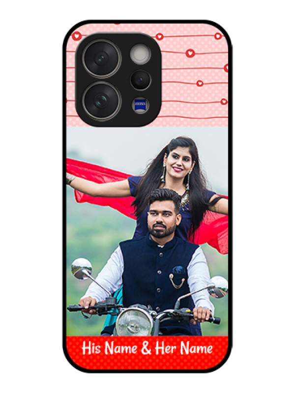 Custom Vivo V70 5G Custom Glass Phone Case - Red Pattern Case Design